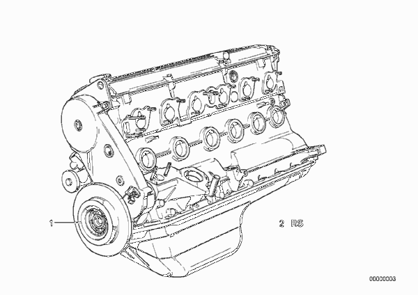 Силовой агрегат для BMW E30 320i M20 (схема запчастей)