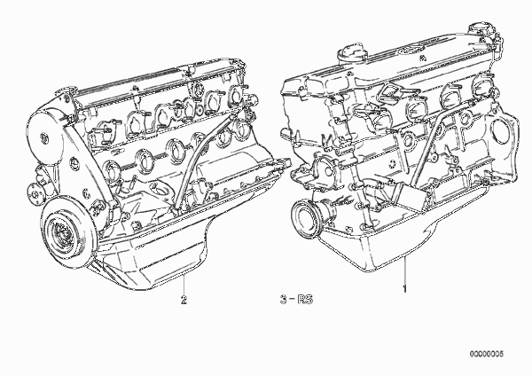 Силовой агрегат для BMW E28 520i M20 (схема запчастей)