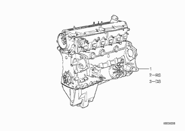 Силовой агрегат для BMW E32 735i M30 (схема запчастей)