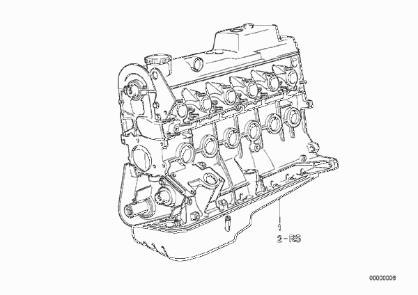 Силовой агрегат для BMW E30 324d M21 (схема запчастей)