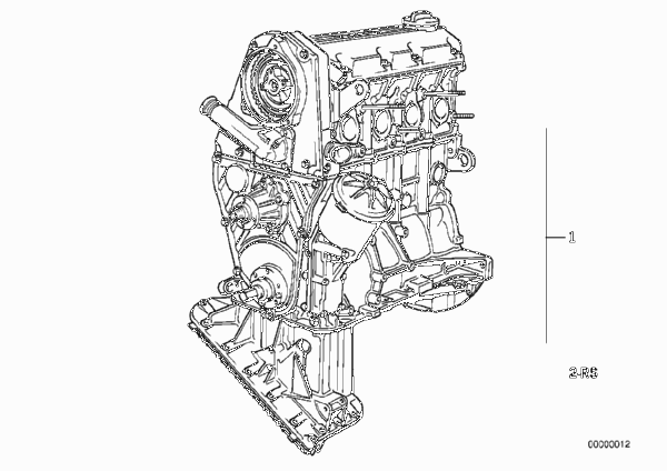 Силовой агрегат для BMW E30 318i M40 (схема запчастей)