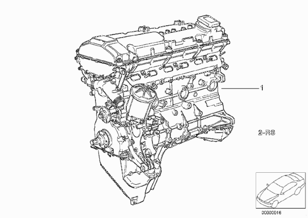 Силовой агрегат для BMW E34 525ix M50 (схема запчастей)
