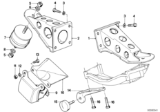 Подвеска двигателя/демпфер для BMW E30 325ix M20 (схема запасных частей)