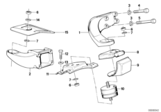 Подвеска двигателя/демпфер для BMW E30 325ix M20 (схема запасных частей)