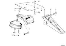 Подвеска двигателя/демпфер для BMW E30 M3 S14 (схема запасных частей)