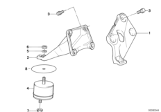 Подвеска двигателя/демпфер для BMW E34 518i M40 (схема запасных частей)