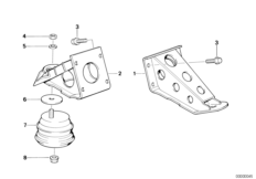 Подвеска двигателя/демпфер для BMW E30 325i M20 (схема запасных частей)