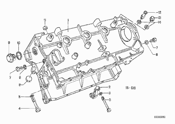 Блок-картер двигателя для BMW E12 520 M10 (схема запчастей)