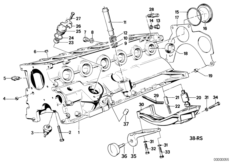 Блок-картер двигателя для BMW E28 525e M20 (схема запасных частей)