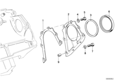 Блок цилиндров/дополнительные элементы для BMW E30 318i M10 (схема запасных частей)