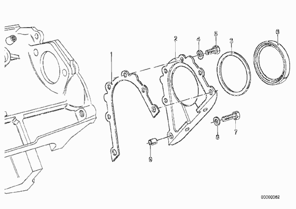Блок цилиндров/дополнительные элементы для BMW E30 M3 S14 (схема запчастей)