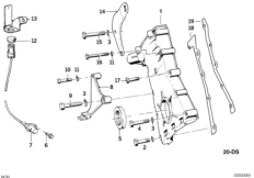 Корпус блока ГРМ Нж для BMW E23 728iS M30 (схема запасных частей)