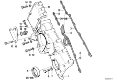 Корпус блока ГРМ для BMW E12 520 M10 (схема запасных частей)