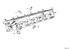 Головка блока цилиндров-доп.элементы для BMW E12 520 M20 (схема запасных частей)