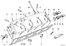 головка блока цилиндров для BMW E12 518 M10 (схема запасных частей)