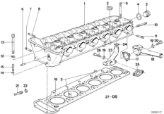 головка блока цилиндров для BMW E34 M5 3.6 S38 (схема запасных частей)
