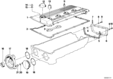 Крышка головки блока цилиндров для BMW E30 M3 S14 (схема запасных частей)