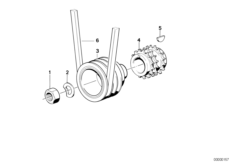 Клиноременный привод для BMW E30 M3 S14 (схема запасных частей)