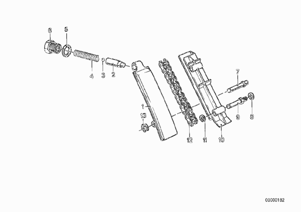 Приводная цепь механ.газораспределения для BMW E28 525i M30 (схема запчастей)