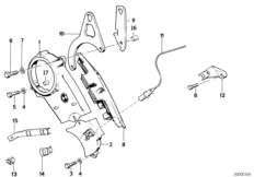Корпус блока ГРМ Вх для BMW E30 325i M20 (схема запасных частей)
