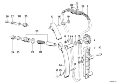 Приводная цепь механ.газораспределения для BMW E30 320is S14 (схема запасных частей)