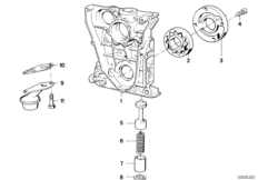 Смазочная система/маслян.насос с прив. для BMW E30 316i M40 (схема запасных частей)