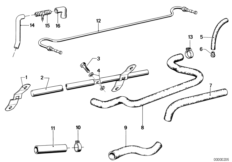 Система вентиляции картера для BMW E12 518 M10 (схема запасных частей)