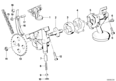 Смазочная система/маслян.насос с прив. для BMW E34 535i M30 (схема запасных частей)