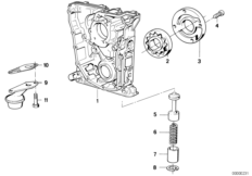 Смазочная система/маслян.насос с прив. для BMW E30 318is M42 (схема запасных частей)