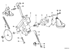 Смазочная система/маслян.насос с прив. для BMW E12 518 M10 (схема запасных частей)