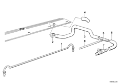 Система вентиляции картера для BMW E30 323i M20 (схема запасных частей)