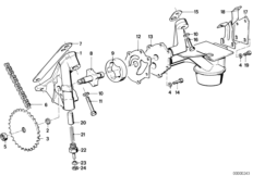Смазочная система/маслян.насос с прив. для BMW E23 735i M30 (схема запасных частей)