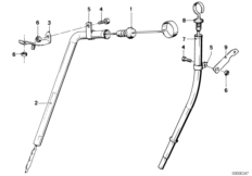 Маслоизмерительный щуп для BMW E30 M3 S14 (схема запасных частей)