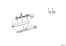 Водяной шланг системы охлаждения для BMW E12 520i M20 (схема запасных частей)