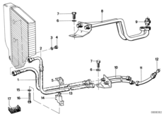 Охлаждение трансмиссионного масла для BMW E12 535i M30 (схема запасных частей)