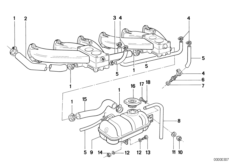 Расширительный бачок для BMW E12 528 M30 (схема запасных частей)