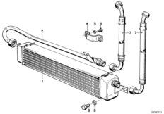 Охлаждение системы смазки двигателя для BMW E12 535i M30 (схема запасных частей)