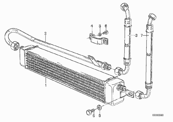 Охлаждение системы смазки двигателя для BMW E12 535i M30 (схема запчастей)