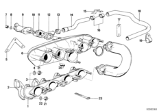 Система впуска для BMW E12 520i M20 (схема запасных частей)