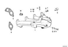 Система впуска для BMW E28 518 M10 (схема запасных частей)