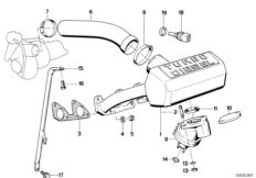 Система впуска для BMW E28 524td M21 (схема запасных частей)
