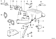 Система впуска для BMW E30 318i M10 (схема запасных частей)