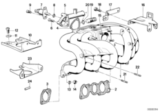 Система впуска для BMW E28 520i M20 (схема запасных частей)