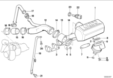 Система впуска AGR для BMW E34 524td M21 (схема запасных частей)