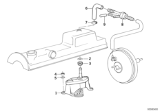Вакуумный насос с трубопроводом для BMW E30 324td M21 (схема запасных частей)