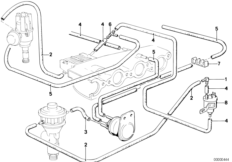 Вакуумная система управления AGR для BMW E28 520i M20 (схема запасных частей)
