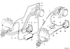 Вакуумная сист.управл.регулир.зажигания для BMW E28 525e M20 (схема запасных частей)