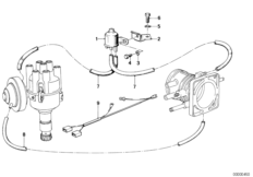 Вакуумная сист.управл.регулир.зажигания для BMW E28 525i M30 (схема запасных частей)