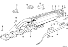 Система впуска для BMW E32 750i M70 (схема запасных частей)