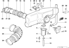 Коллектор системы впуска для BMW E34 M5 S38 (схема запасных частей)